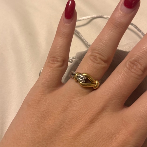 Elegant Silver and Gold Knot Ring - Picture 2 of 3